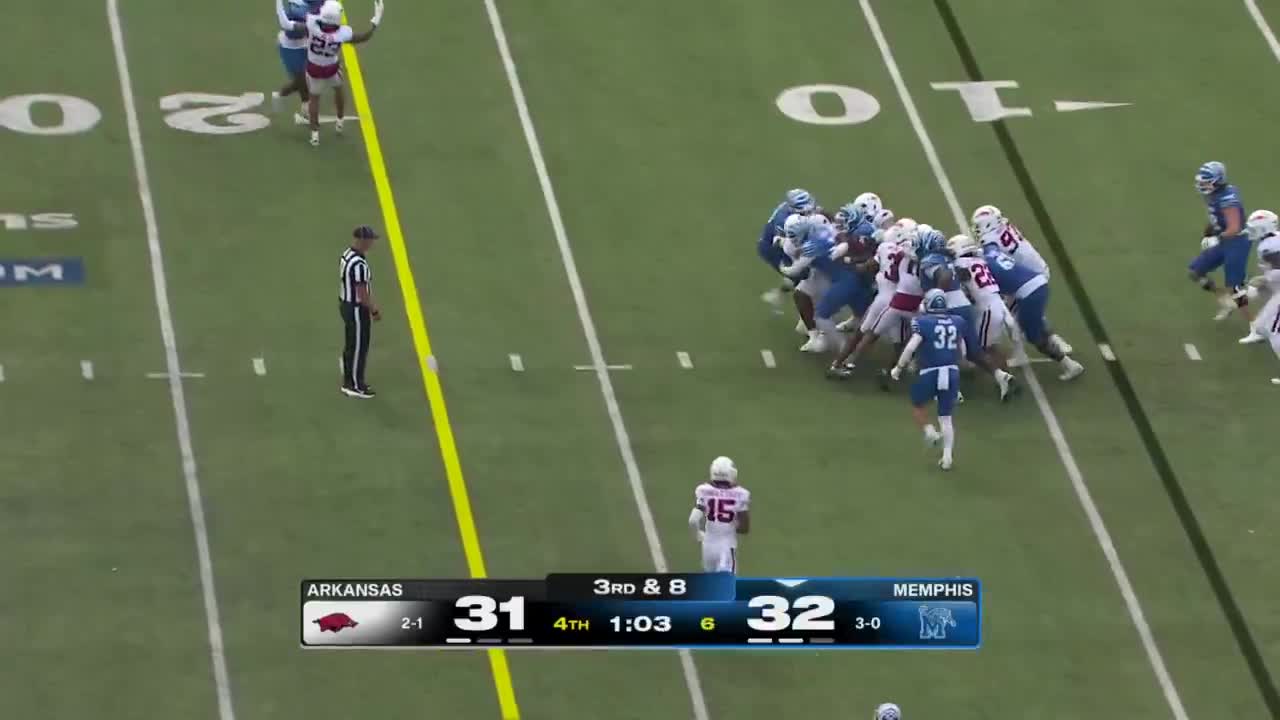 PUT THE TEAM ON HIS BACK FOR THE GAME-SEALING FIRST DOWN FOR MEMPHIS 🔥