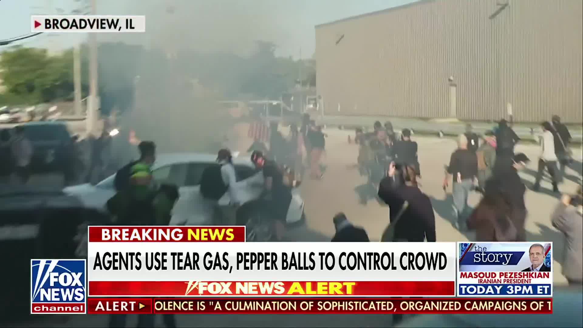 Federal law enforcement have confiscated a firearm and arrested a rioter outside an ICE facility in Broadview, Illinois.