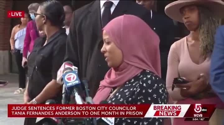 Former Boston City Councilmember Tania Fernandes Anderson (D) lashes out at the media after she was sentenced to prison for kickback scheme, begs the media to stop covering the story and cla...