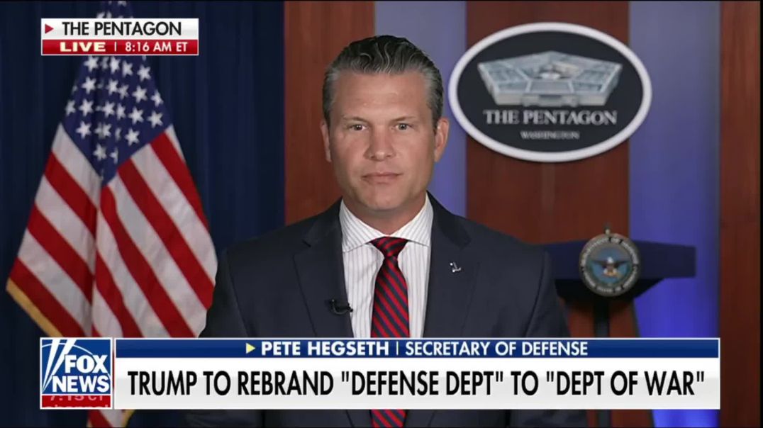 JUST IN: Secretary of War Pete Hegseth on when the Department of Defence will become the Department of WAR.