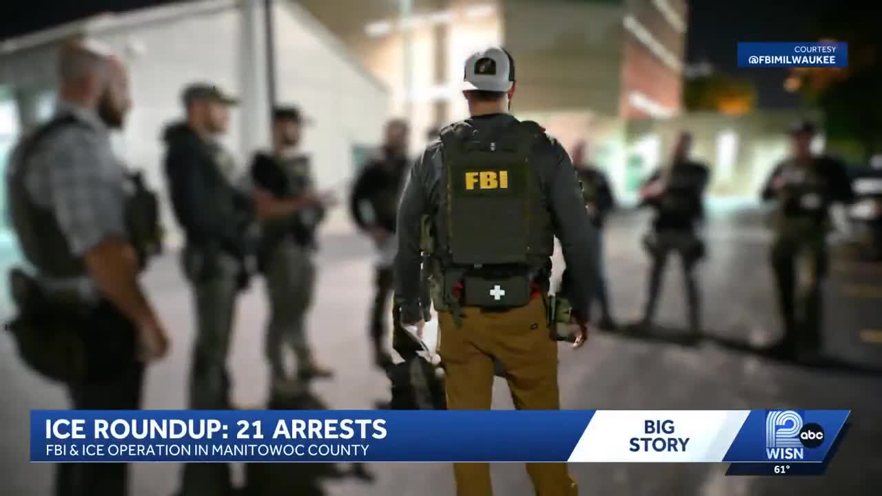 FBI, ICE, DEA and U.S. Marshals have just conducted an operation to arrest 21 illegals in Wisconsin, 9 of which were complicit in sexuaIIy assauIting and/or trafficking young girls
