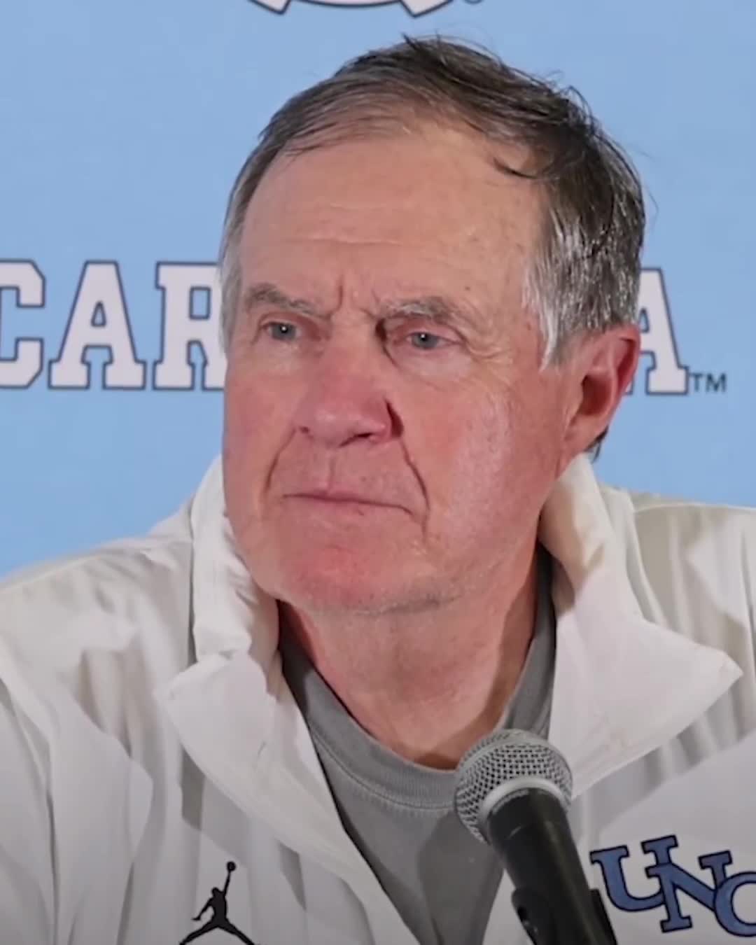 Bill Belichick responded to a question about reports that UNC had banned New England Patriots' staff from accessing the Tar Heel program.