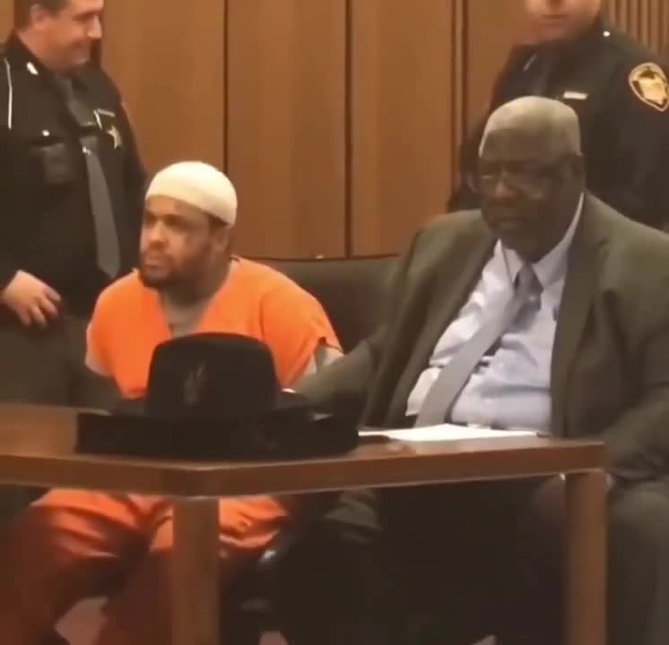 Felons reaction to 43 year sentence for a massive crime spree