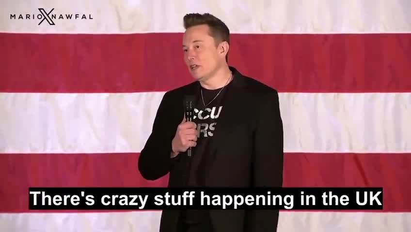 ELON: THERE’S CRAZY STUFF HAPPENING IN THE UK  “You don't actually have freedom of speech in Europe.   There's crazy stuff happening in the UK where people are getting 2 to 3-year prison...