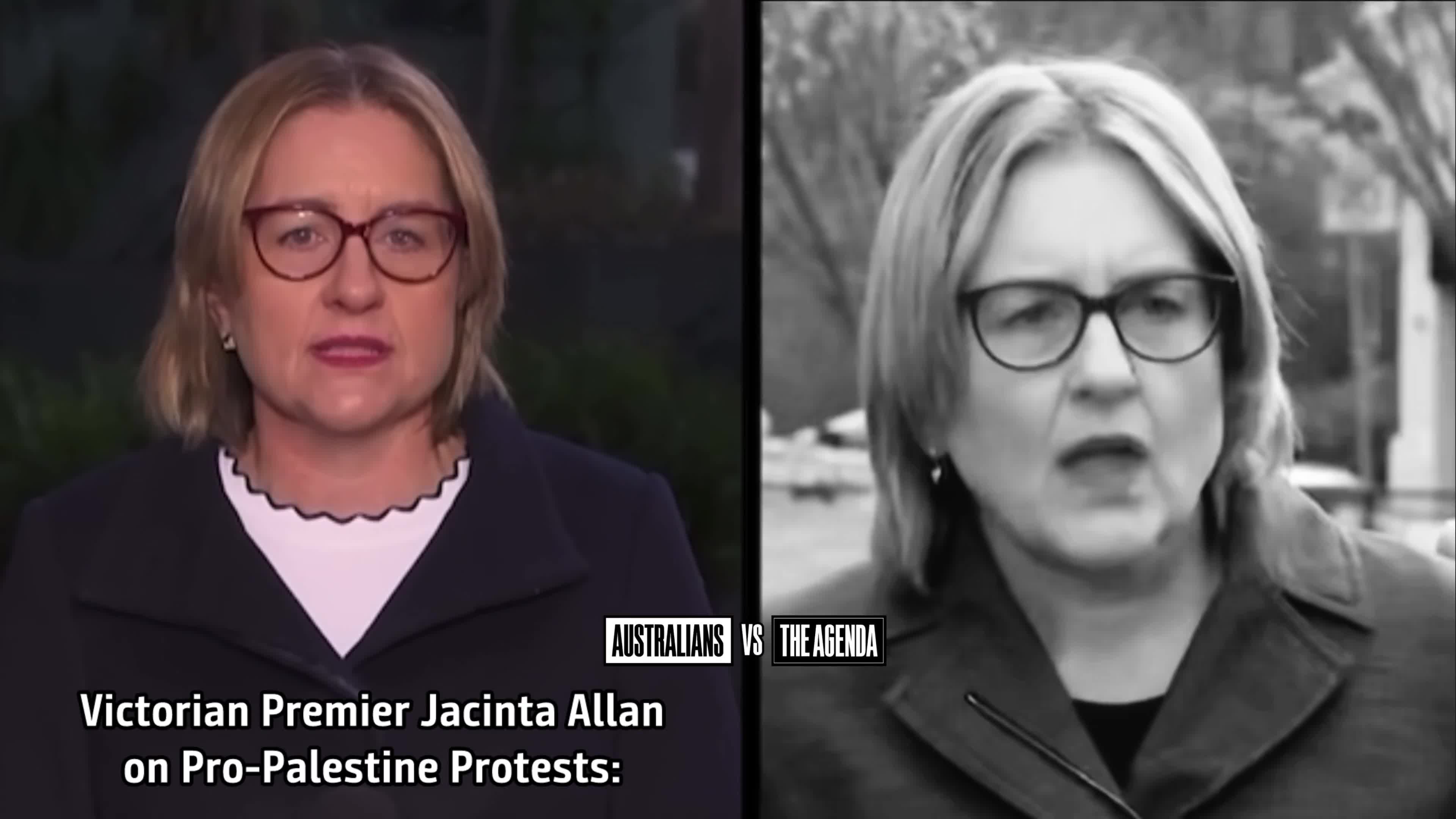 Victorian Premier Jacinta Allan on Pro-Palestine Protests 𝐯𝐬. Victorian Premier Jacinta Allan on the ‘March for Australia’ Protest: