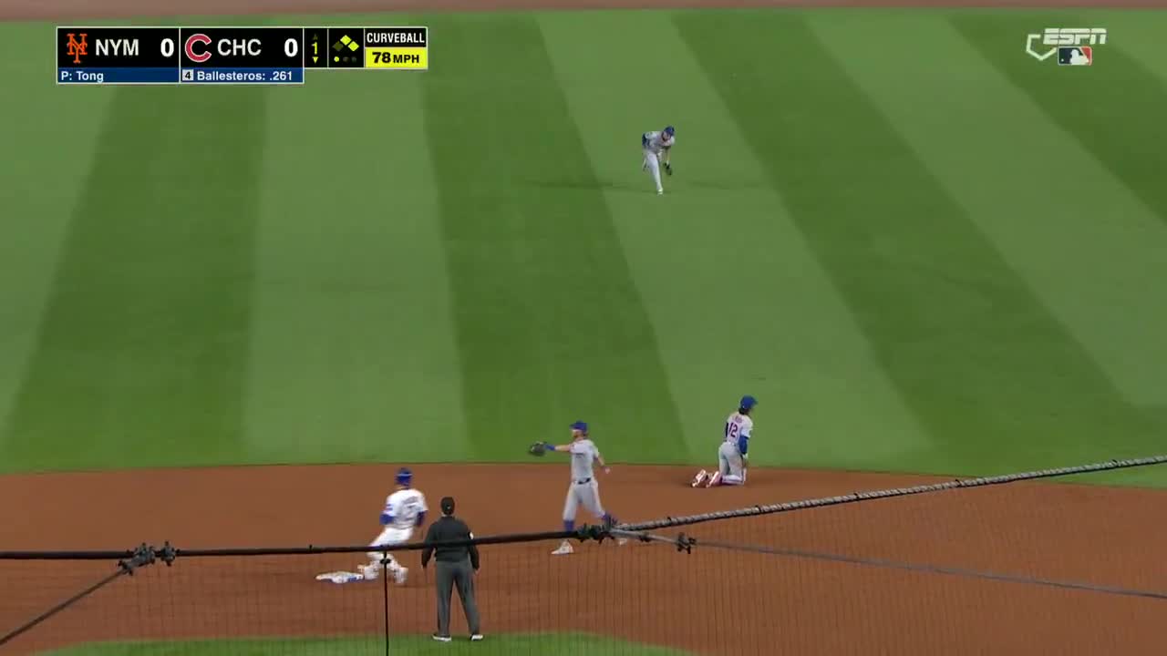 TYRONE TAYLOR THREW A STRIKE FROM CENTER 🎯  Watch Mets-Cubs on ESPN and the ESPN App