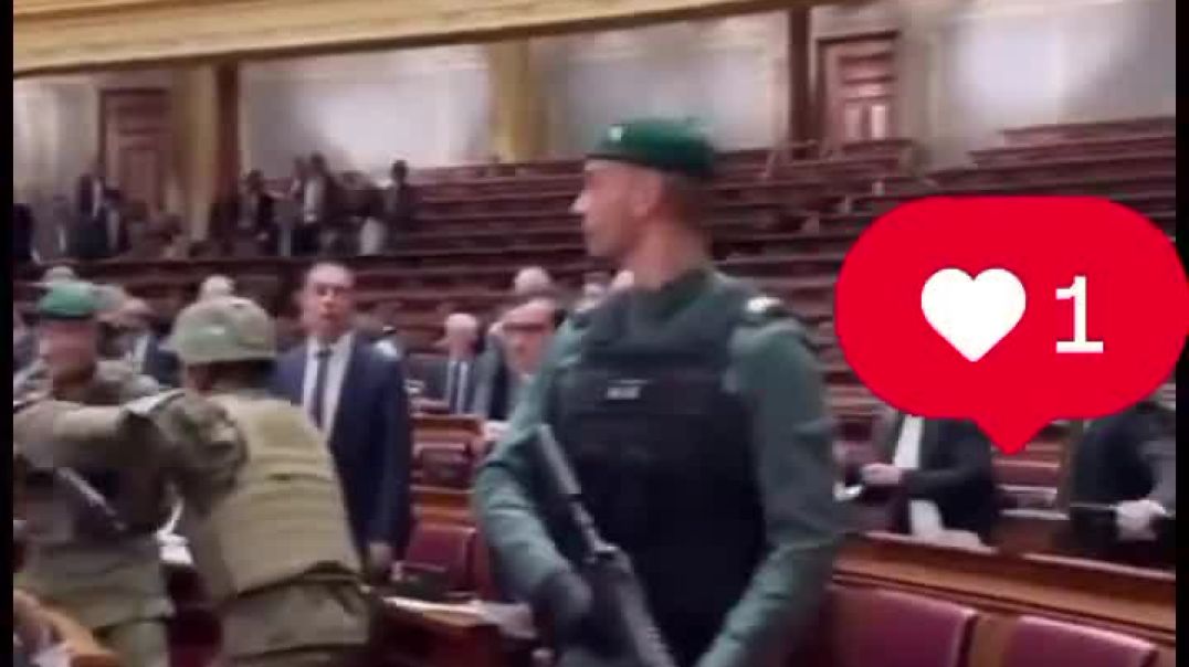 The Civil Guard and Army of the Spain have just entered the Congress of Deputies to arrest corrupt lawmakers.