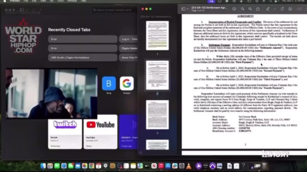 Ray J went live on Twitch accusing Kim Kardashian of secretly paying him $5 million in hush money in 2023 re Trafficking.
