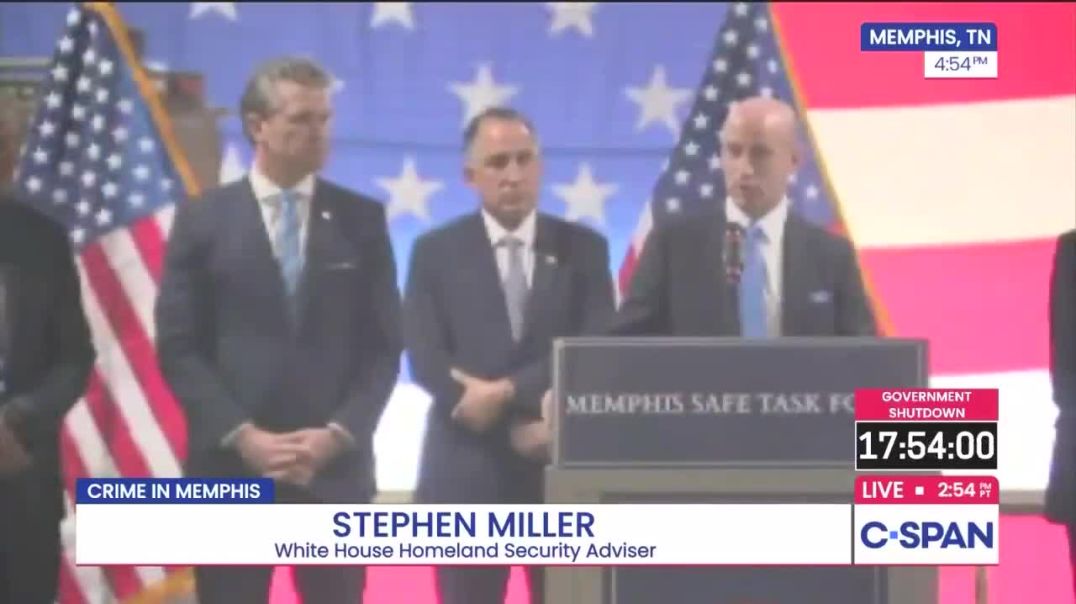STEPHEN MILLER IN MEMPHIS FOR THE FEDERAL SURGE:  "This is MEMPHIS. This is the United States of America — and all that bullsh*t is DONE! It's over. It's FINISHED."