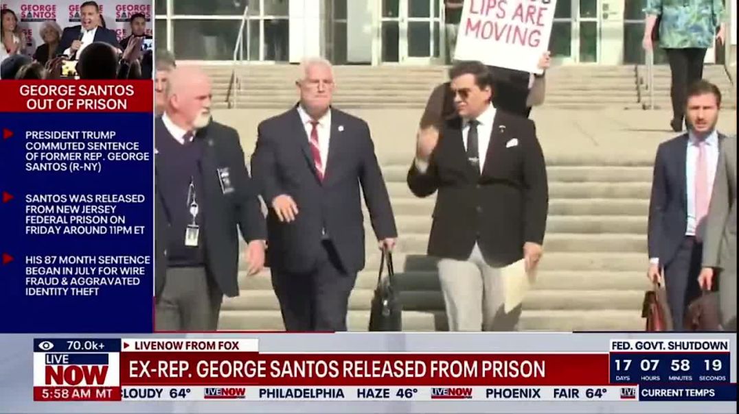 ⚠️BREAKING: George Santos is officially OUT of Prison and is back home with his family.