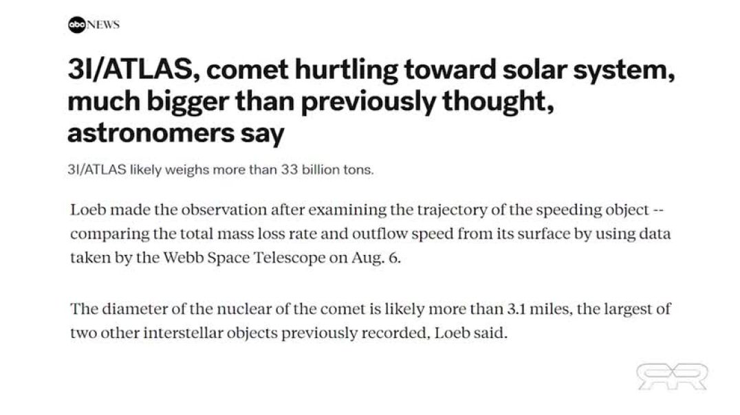 Reese Report: 3i Atlas and the Dawn of a New Age