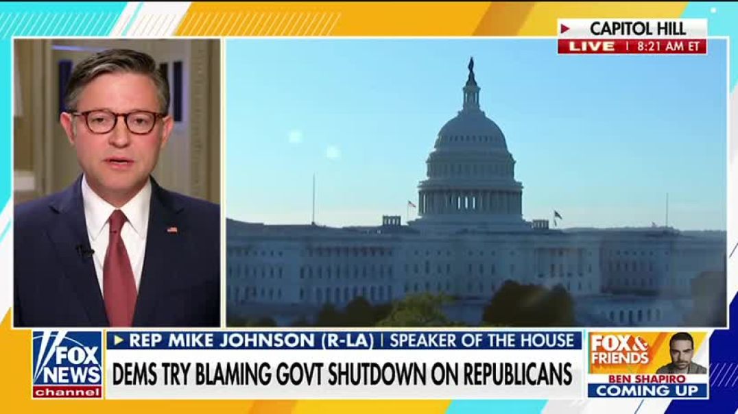 🚨 BREAKING: Speaker Johnson is FURIOUS after learning that Schumer plans to keep the government closed until AFTER an Antifa-involved "No Kings" rally in DC on Oct. 18