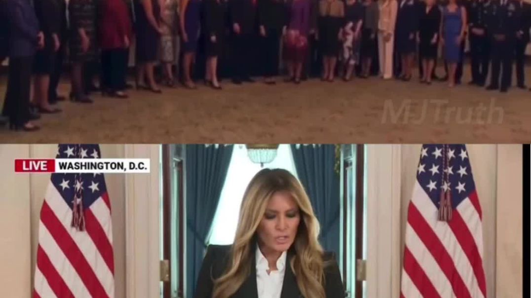 Would you look at that..   Melania wore the SAME EXACT OUTFIT today she did during the time that President Trump said “Calm Before the Storm” and the Very First Air Q