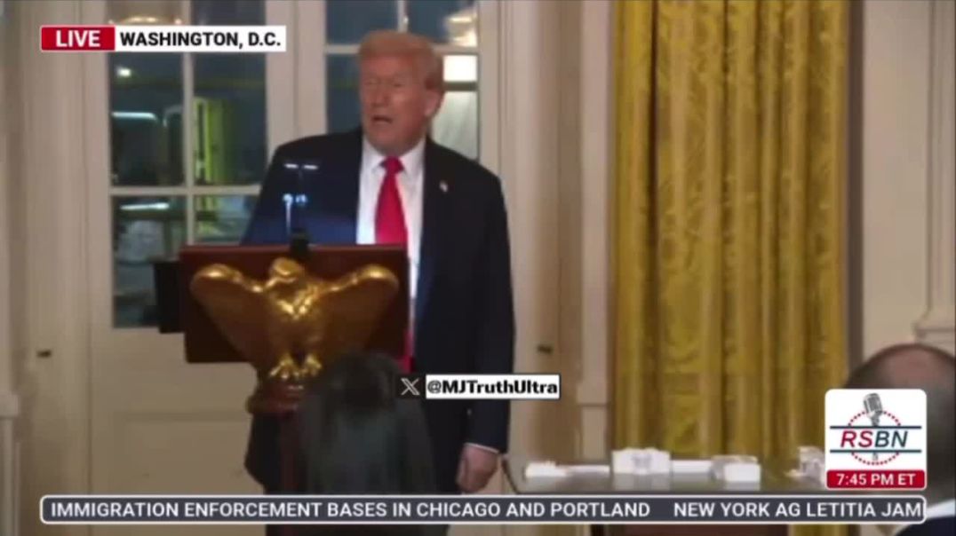 President Trump shows a model of the new White House Ballroom he’s building with his own money, and takes the opportunity to crap all over Jerome Powell 🤣