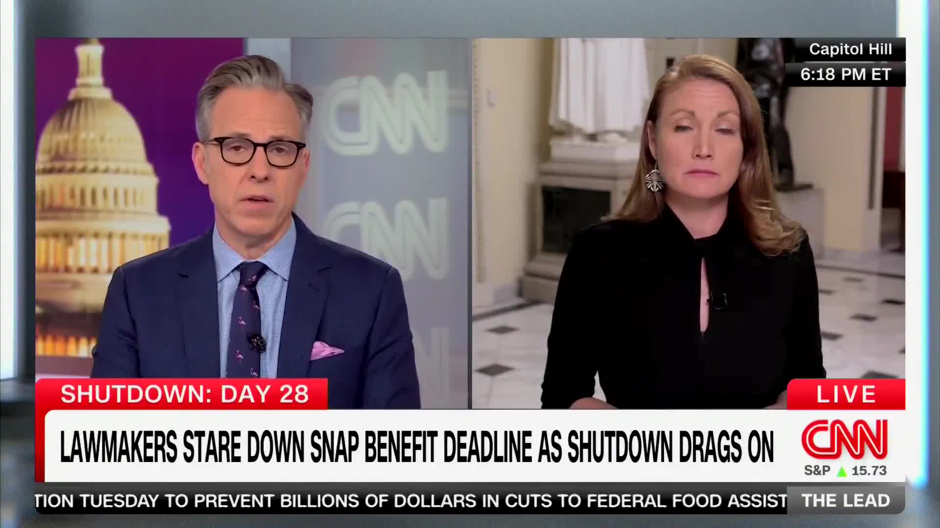 CNN’s Jake Tapper: “This is... a choice by Senate Democrats to not vote to open the government.”  Democrat Rep. Melanie Stansbury: “No it is not.”  CNN’s Tapper: “Yes it is.”