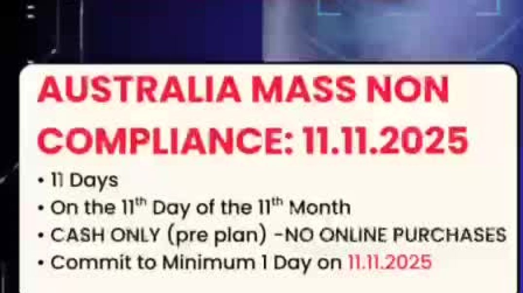 11:11 MASS ACTION PEACEFUL PROTEST - NO DIGITAL-ID AUSTRALIA‼️