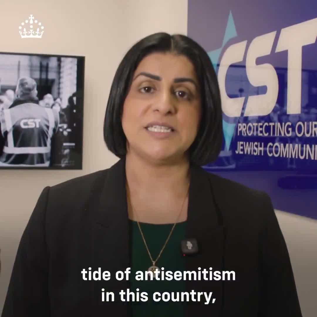 “We face a rising tide of Anti-Semitism in this Country”  UK Home Secretary Shabana Mahmood announces new plans & funding to keep Jews & Synagogues safe in The UK.  Yes - the sam...