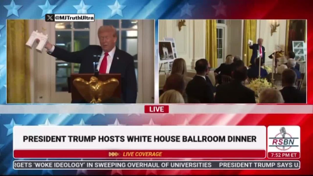 President Trump shows three different sizes of the TRIUMPHAL ARCH he is planning to build in Washington D.C. “That’s lady Liberty… you ever heard of lady Liberty?” 🗽