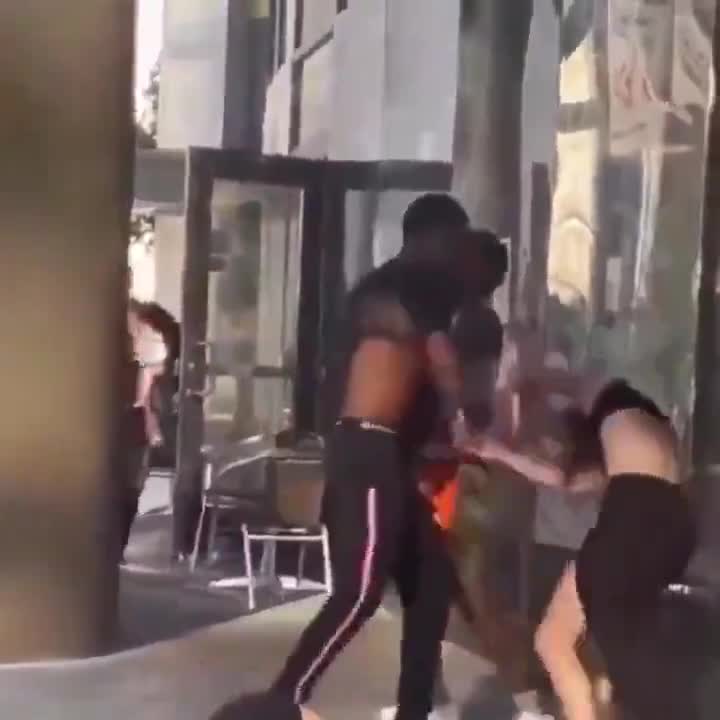 Guys beat up their baby mommas in public