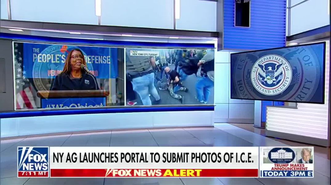 INFURIATING: NY AG Letitia James is launching a "portal" for people to submit "photos" of ICE agents so they may be investigated.