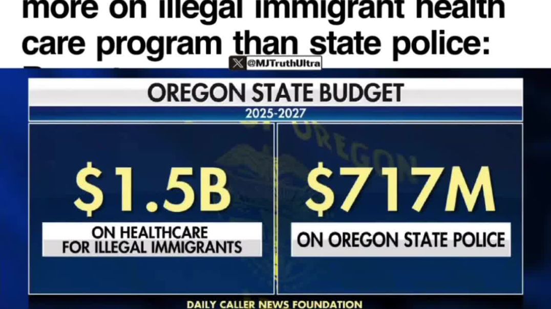 This isn’t going to end well..  Oregon Democrats have now allocated more than DOUBLE its funding for healthcare for illegal aliens than State Police.