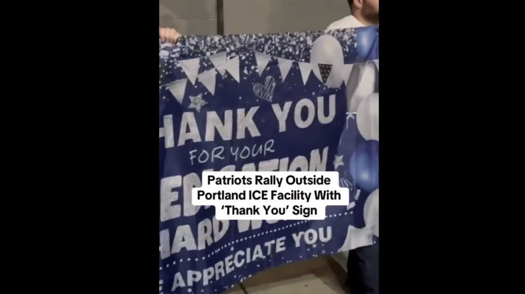 Patriot Rally Outside ICE facility with “Thank You” signs