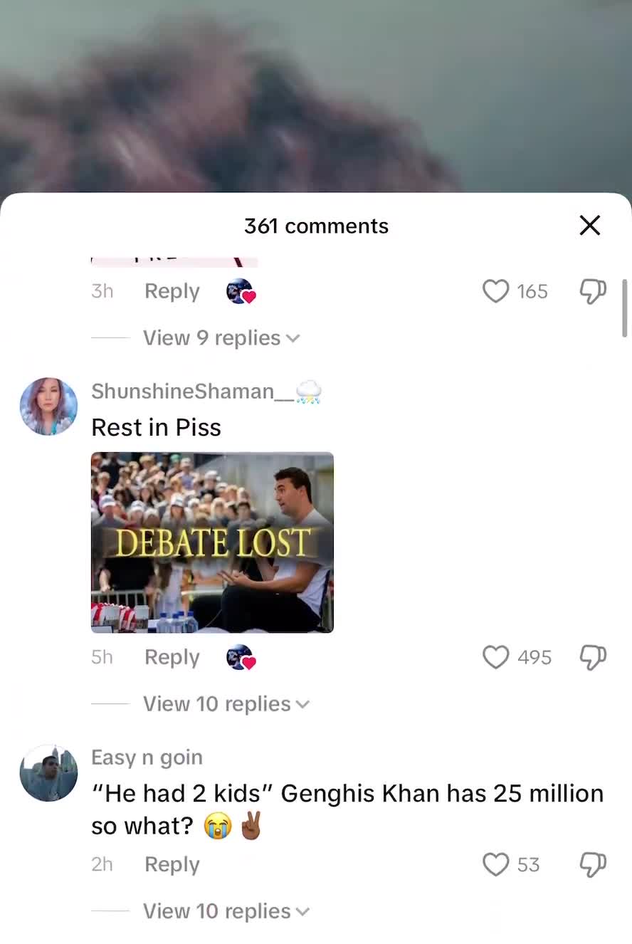September 10th comment section. This is how the left reacted the day Charlie was kiIIed.