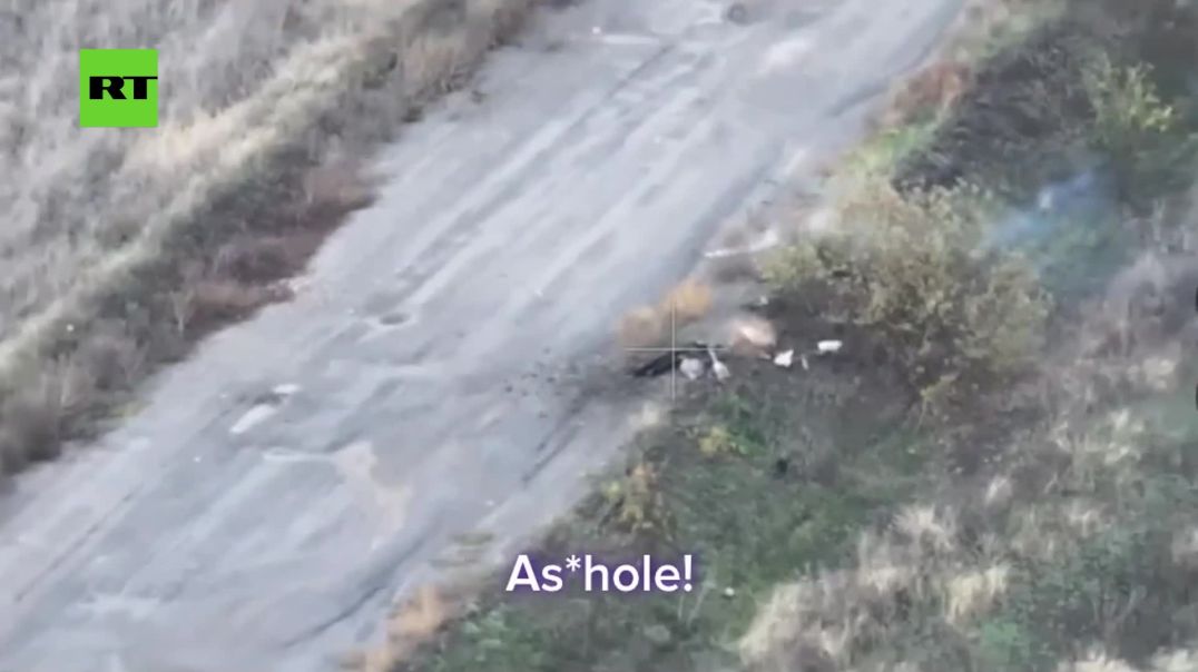 WARNING: GRAPHIC    'No. Fu*k!' Russian aerial units curse as Zelensky's troops fire drone straight in face of elderly civilian woman kneeling & crossing herself, slaughtering her i