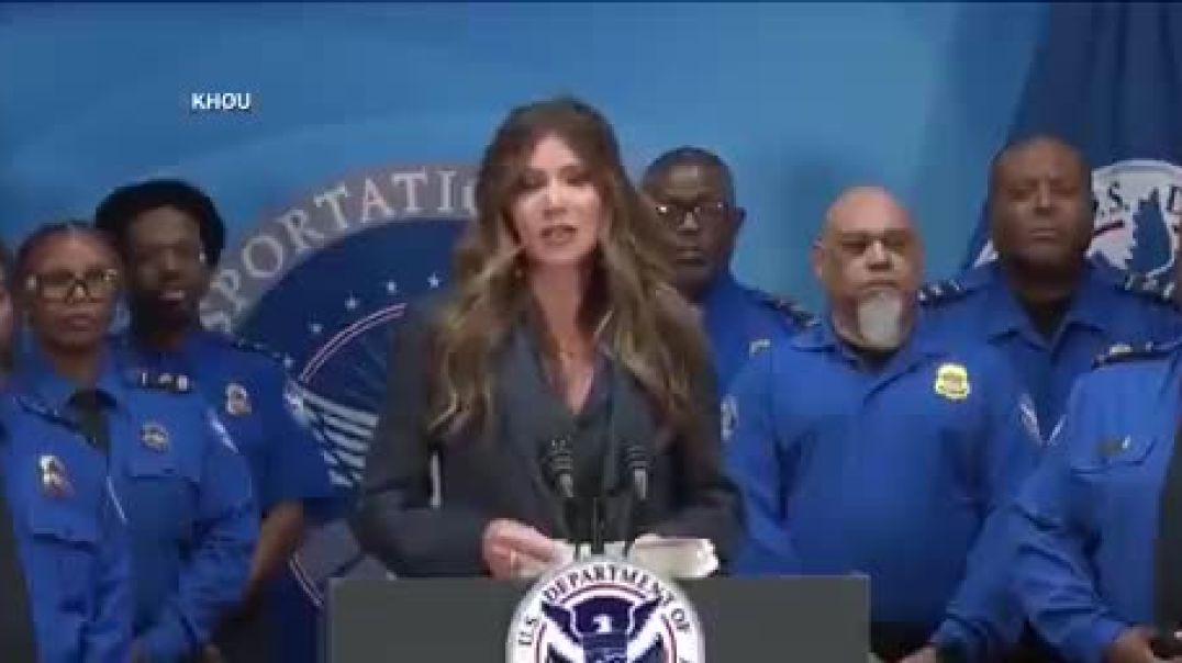 Kristi Noem handed out $10,000 bonus checks to Houston TSA workers who showed up to work during the Democrat government shutdown