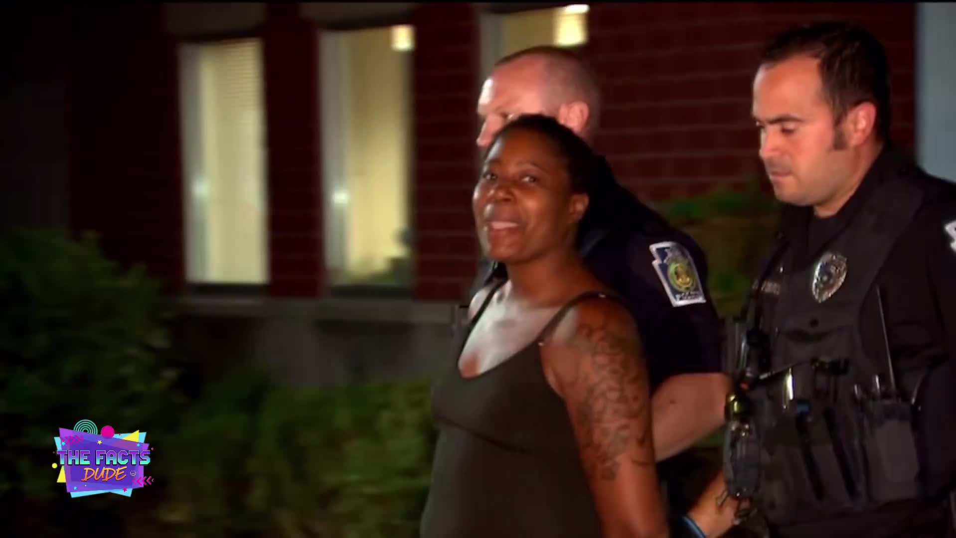 EVIL. PA woman Tiarika Baymon caught on camera SMILING while being arrested after allegedly posting videos showing the ABUSE and TORTURE of her OWN CHILD.  She was found sleeping in the car ...