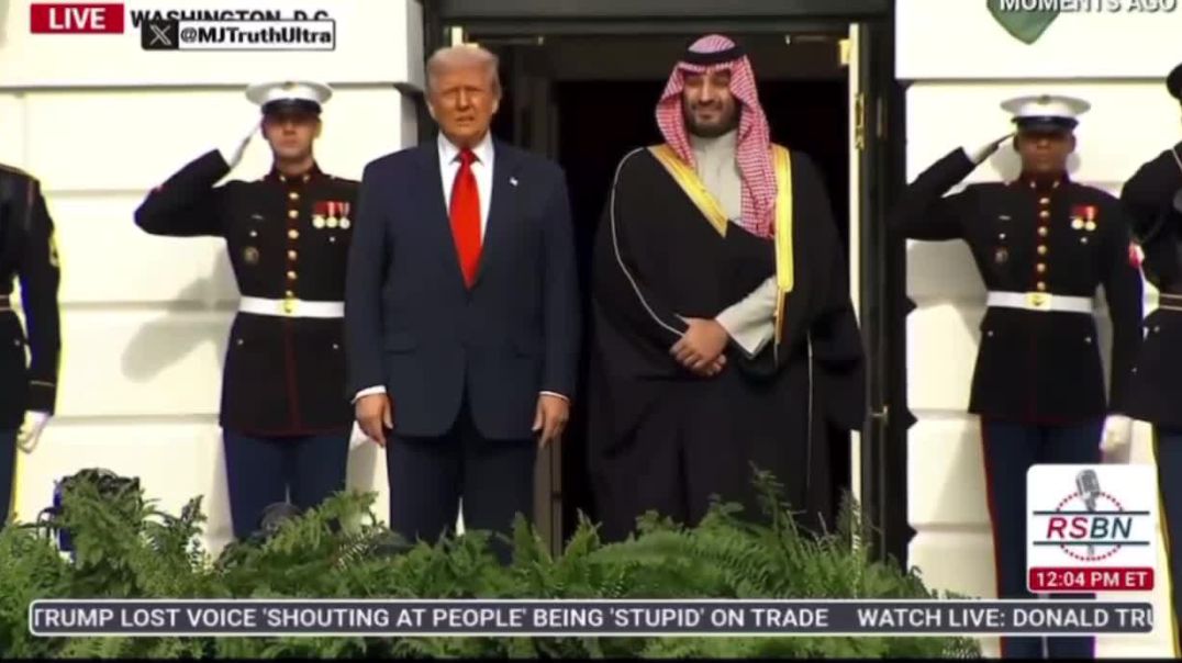 WOW! Mohammed bin Salman was greeted with a full military honors ceremony that included a color guard presentation.