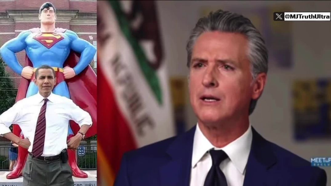 part 1: Gavin Newsome:  Trump is sharing photos  depicting himself as Superman, the pope.. “it’s madness.. he’s acting like a child.”