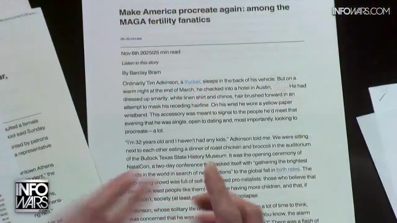 Depopulation Agenda: The Economist Posts Article Spotlighting Critics Of Pro-Natalism Claiming A Baby Making Boom Under Trump Is An Insidious Project To Create A Whiter America   They Launch...