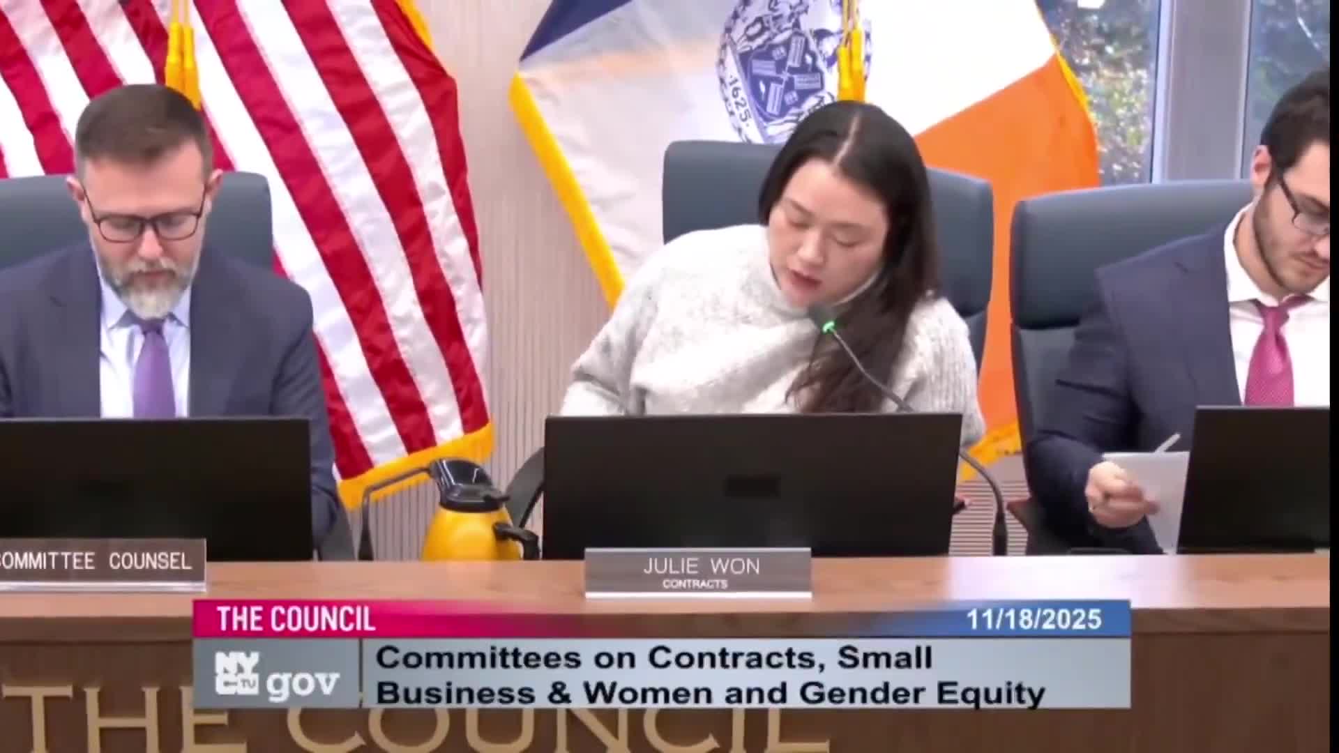 WOW. Democrat NYC Council Member Julie Won has a COMPLETE MELTDOWN because she thinks too many White women are benefiting from a Minority and Women-owned business contract program.  “So, y...