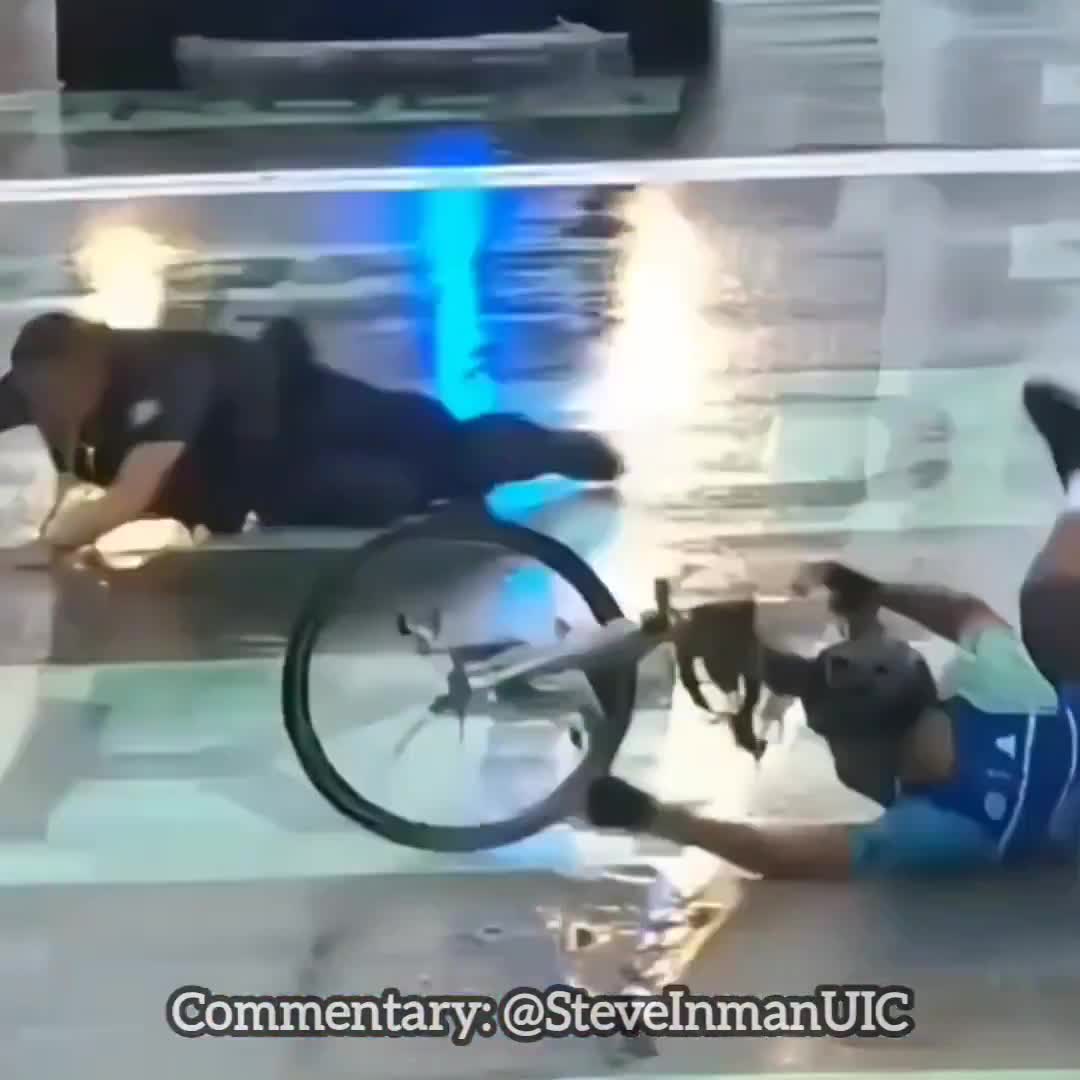 A fan enters the race and pays the price.