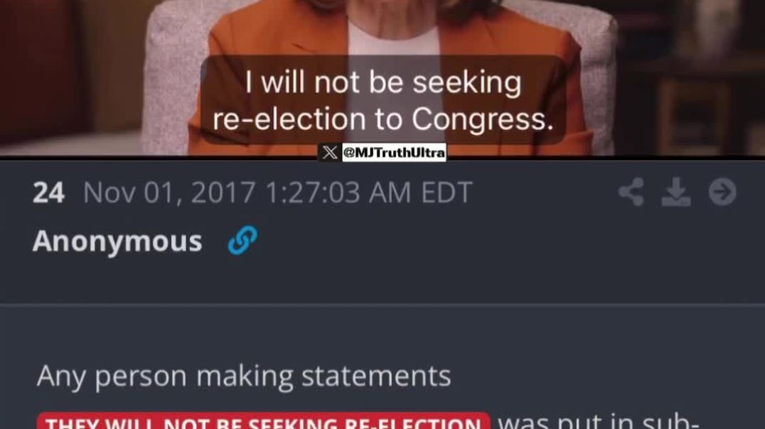 Several days ago, it was rumored Nancy Pelosi was going to announce her retirement… today, she did.  “Any person making statements they will not be seeking re-election was put in submission.