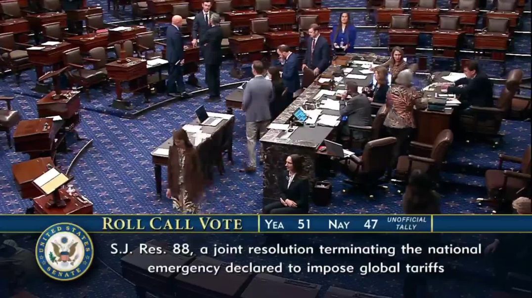 🚨 BREAKING: The U.S. Senate just voted 51-47 to END ALL of President Donald Trump’s global tariffs.