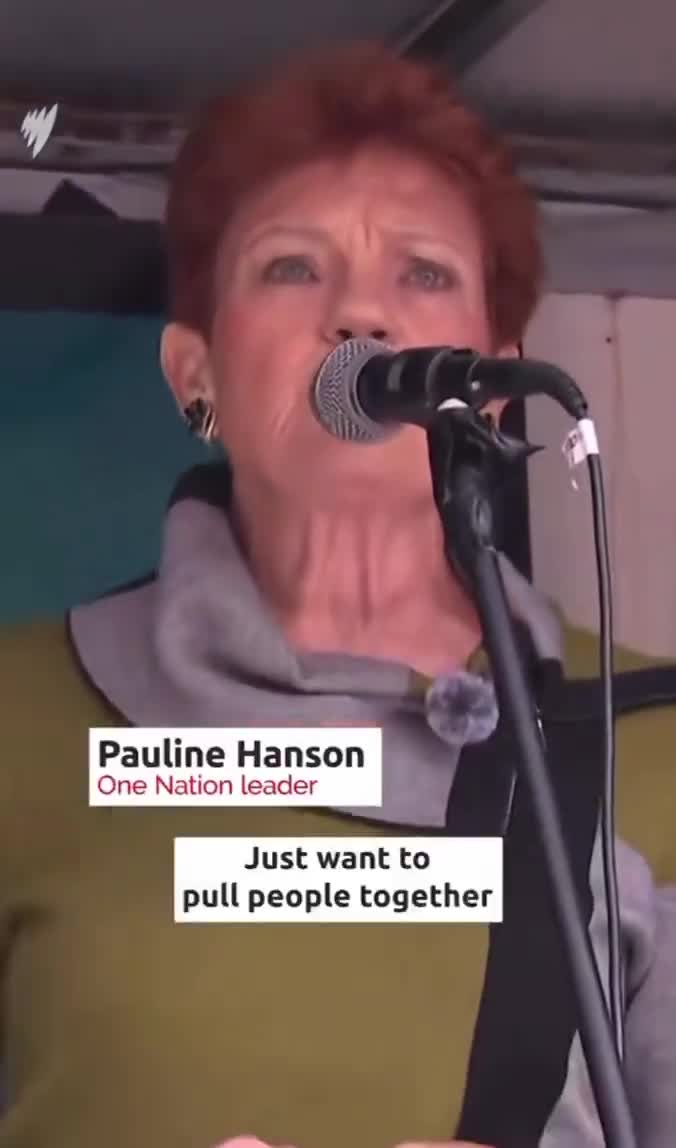 One Nation leader Pauline Hanson has been told by a protester to “go home” while addressing a crowd at the Put Australia First rally in Melbourne  Hanson: “Everyone has a right to have...
