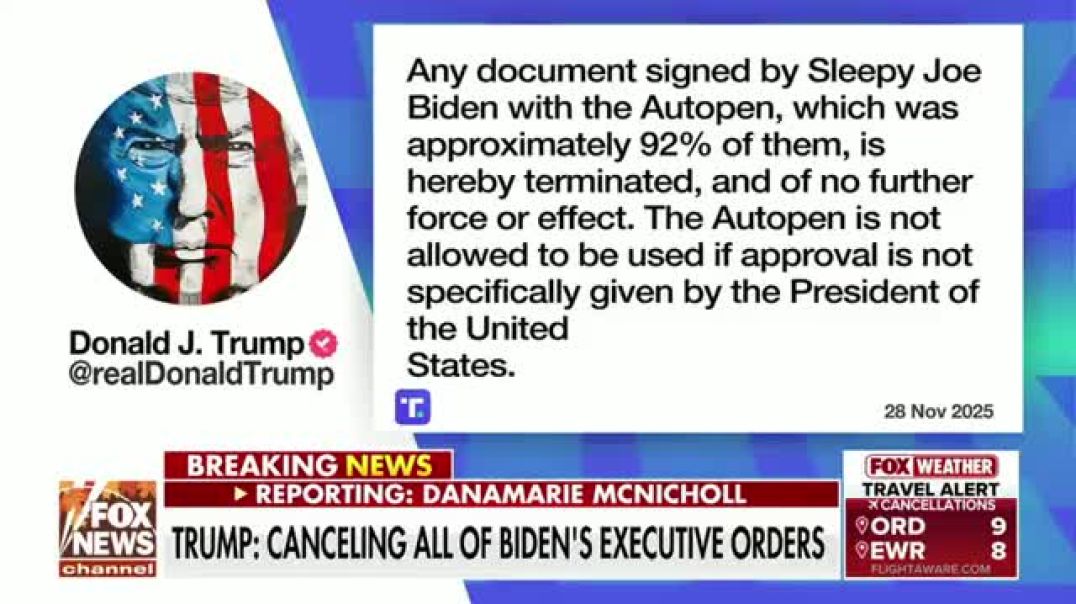 IT'S OFFICIAL: Democrats are in full PANIC MODE now that 92% of Biden orders and documents are null and void, due to illegal autopen usage.