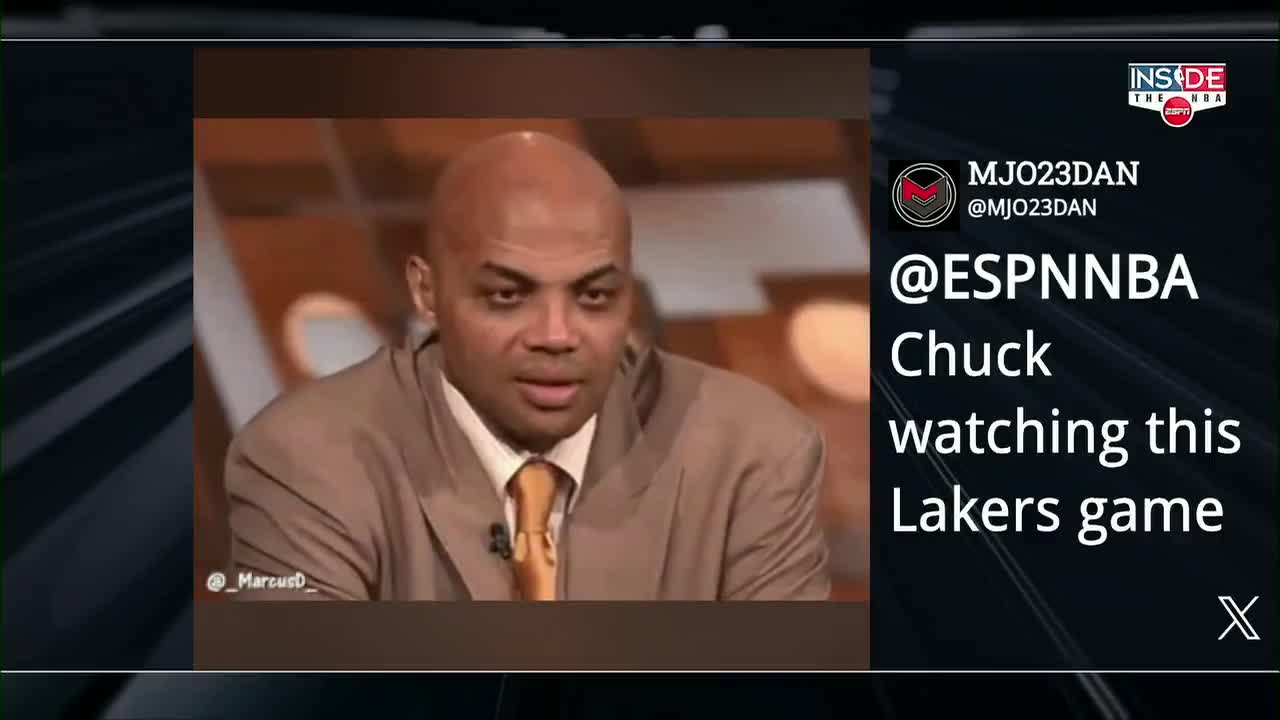Chuck dropping some fake breaking news at halftime of Lakers-Thunder 😭