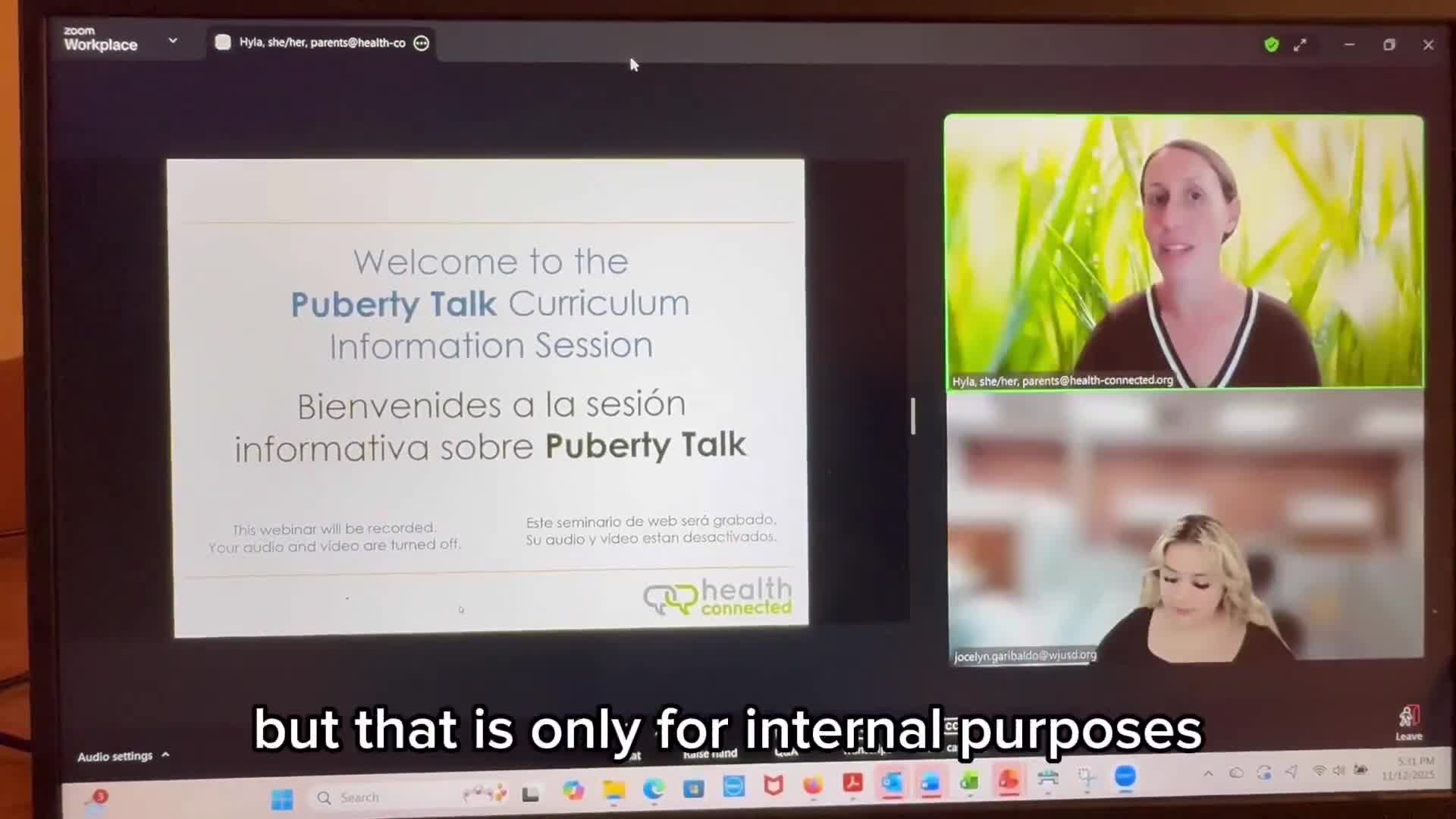 “Puberty Talk” curriculum at Woodland Unified School District in California.  The instructor explains that parents can’t opt out of just the gender identity and lgbtq s*x ed lessons be...