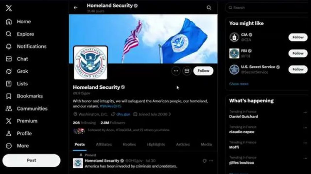 The official DHS Homeland Security x account was revealed to have been created in Israel lol