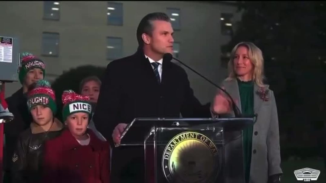 💥SECWAR spoke at the first ever Pentagon Christmas Tree Lighting Ceremony:  “We are gathered to celebrate the blessing of the Christmas season here at the Pentagon…”