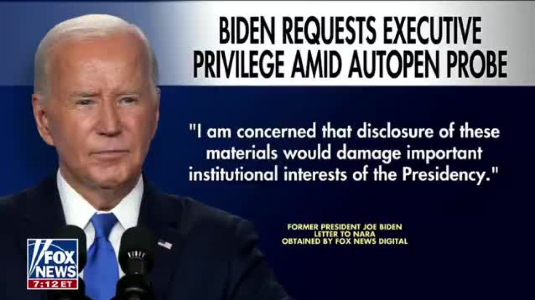 Trump Administration Denies Biden Executive Privilege Amid Autopen Probe