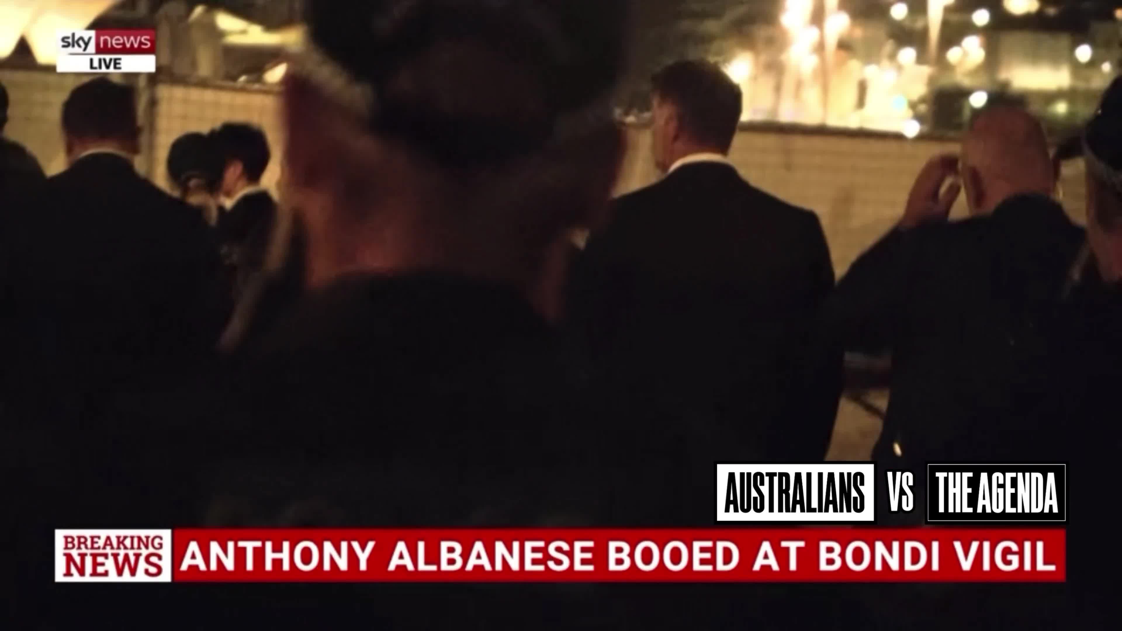 Prime Minister Anthony Albanese has departed the Bondi vigil surround...