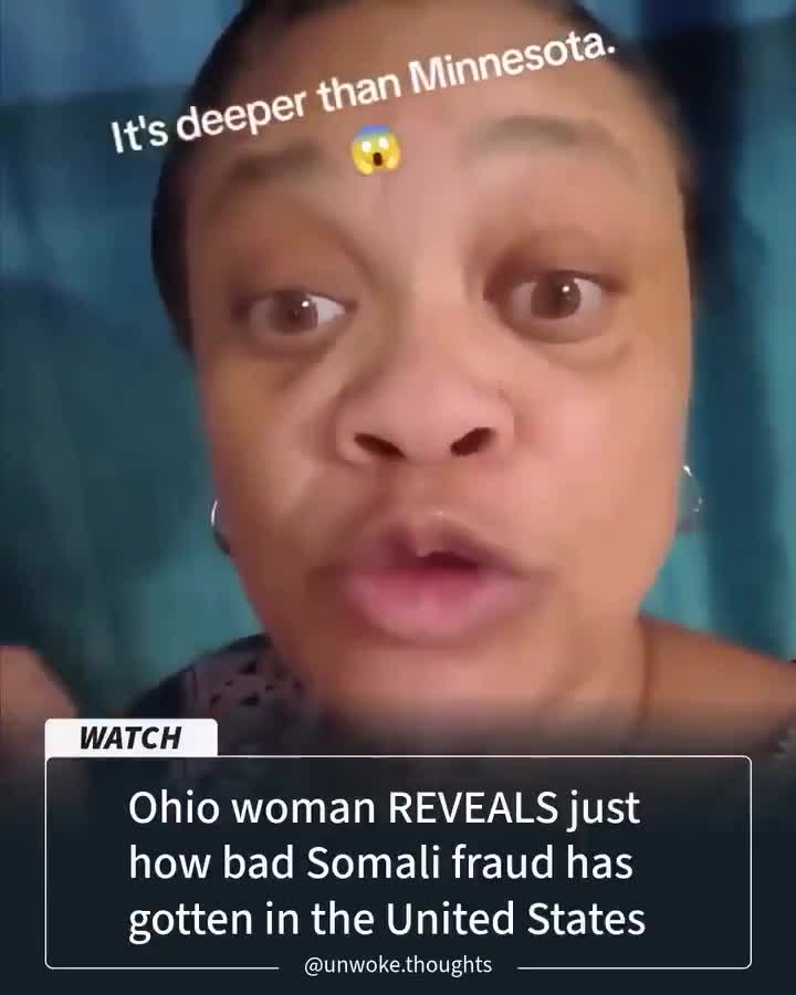 🇺🇸 OHIO WOMAN SAYS SOMALI FRAUD SCHEME ISN’T JUST IN MINNESOTA: “Y’ALL NEED TO COME TO COLUMBUS”  A furious Ohio woman is calling out what she says is the same Somali-linked welfare fraud scheme that’s already exploded in Minnesota, now happening in Columbus.  She details how
