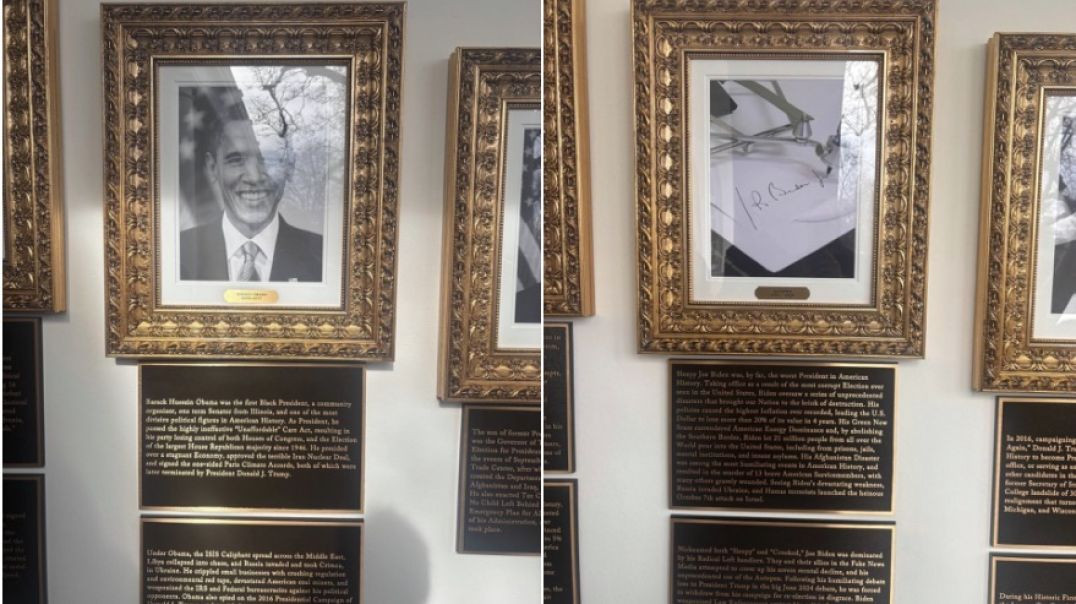 New plaques have been installed below the photos of presidents along Trump’s new White House “Presidential Walk of Fame,” located on the outside south wall of the West Wing collapse. (Facing the Rose 