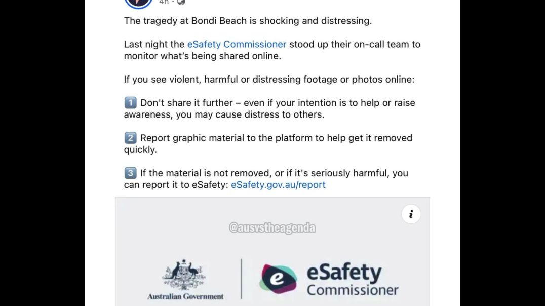 Communications Minister Anika Wells says the eSafety Commissioner is on call to monitor graphic videos and images circulating online after the Bondi attack, urging users to report material considered 