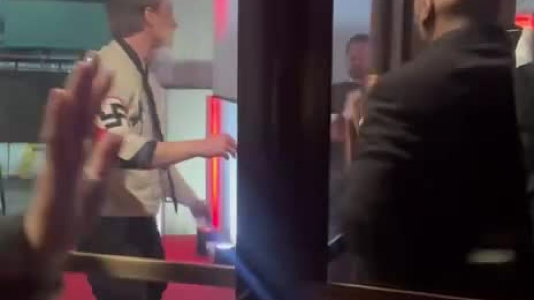 Communist Mamdani Supporter in NAZI costume violently BREAKS INTO NYC Young Republican Club Gala right after my speech.