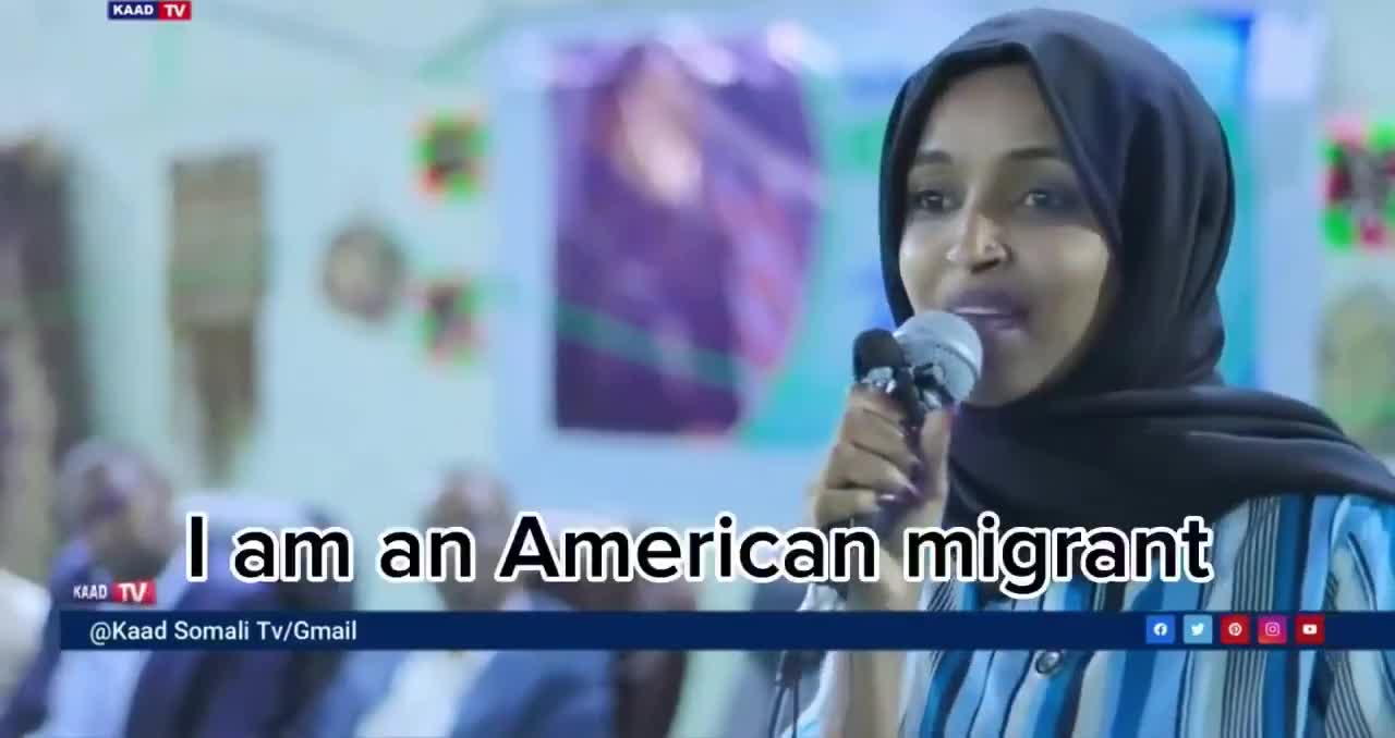 Ilhan Omar explains that her goal is to use her position in Congress to build up Somalia.  “I am a Somali girl… a young child taken from her country. That misses her country and wishes to live there.”   SEND HER BACK